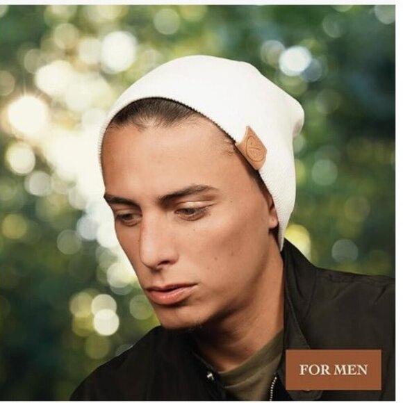 BE SPARKLE White Unisex Cotton Winter Skull Cap Warm Stretch Soft Beanie Hat OS - Picture 2 of 9